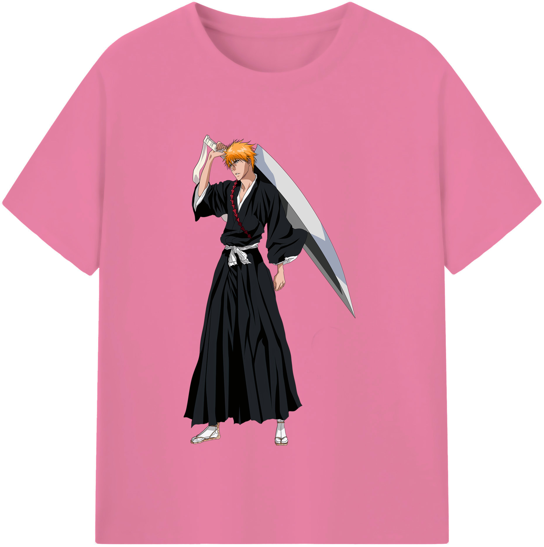 （画像用） ブリーチ 黒崎一護（くろさき いちご）BLEACH Kurosaki Ichigo 綿100％半袖Tシャツ（フロントプリント）